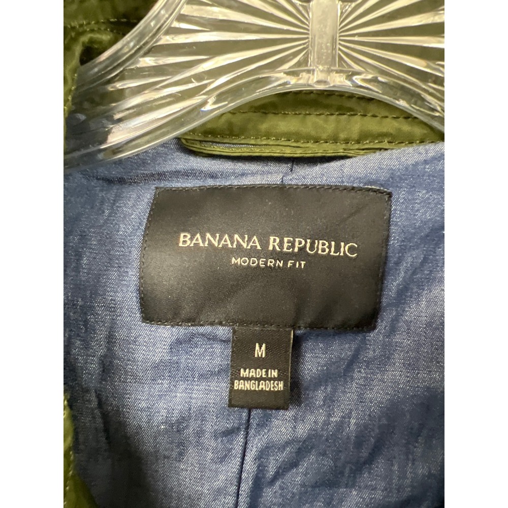 Banana Republic Field Utility Jacket Womens Medium Green Belted Modern Fit 95 - Picture 2 of 9